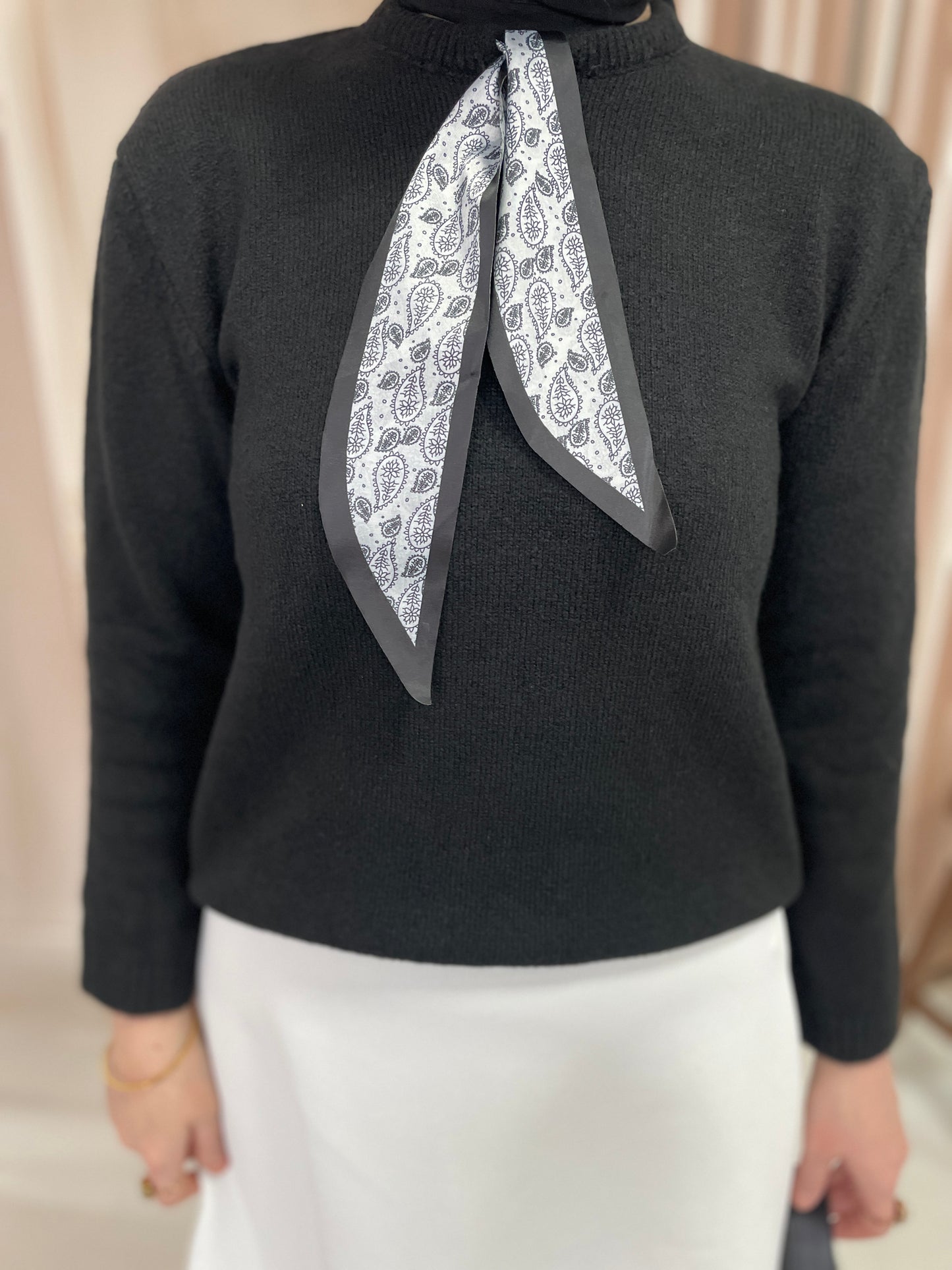 Flar Tasarım Peluş Kazak Siyah