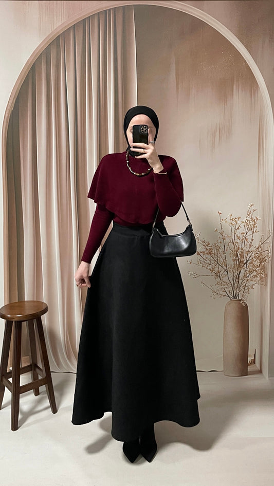 Premium Süet Çan Etek Siyah