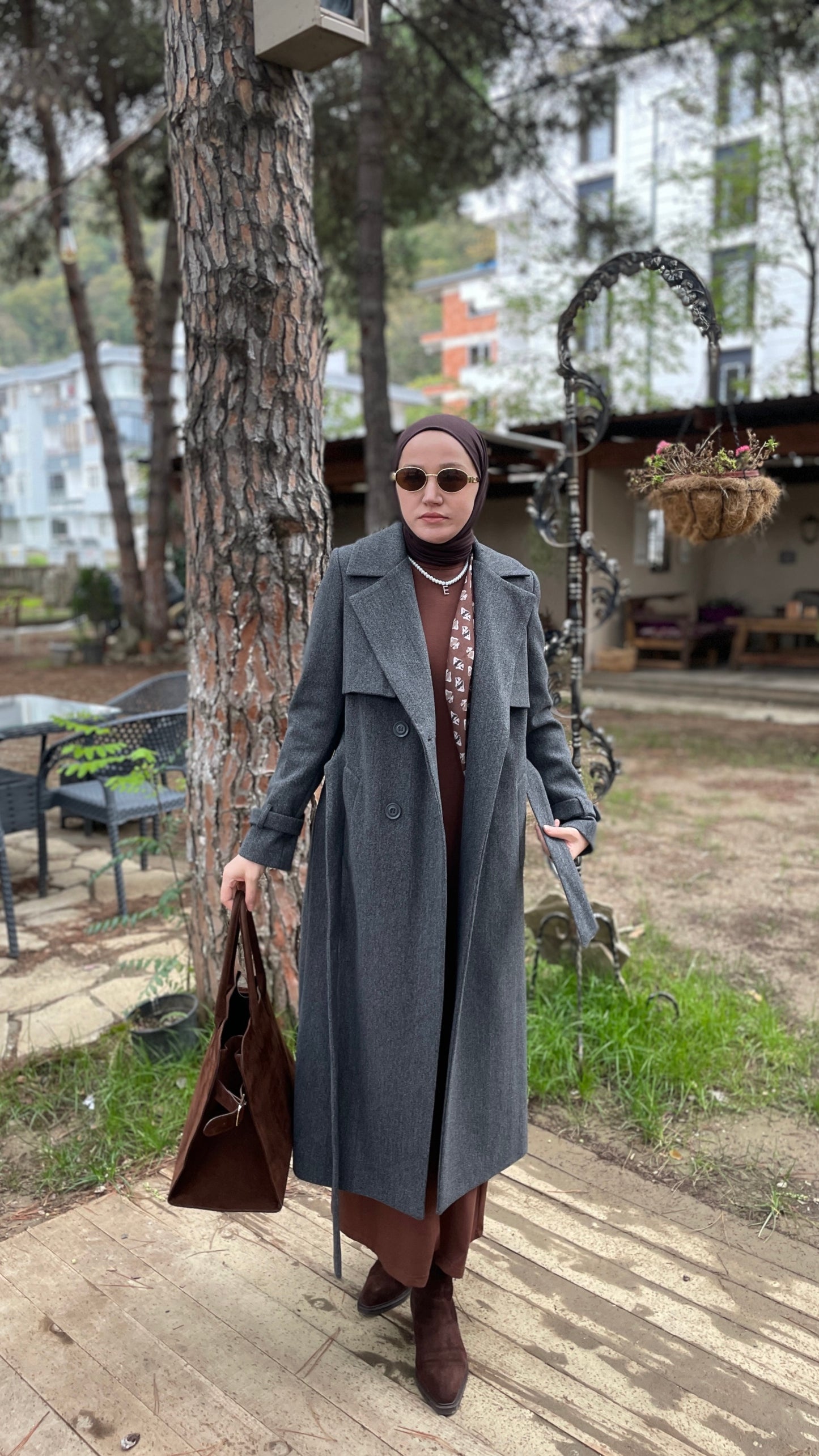 Klasik Kaşe Kaban Antrasit