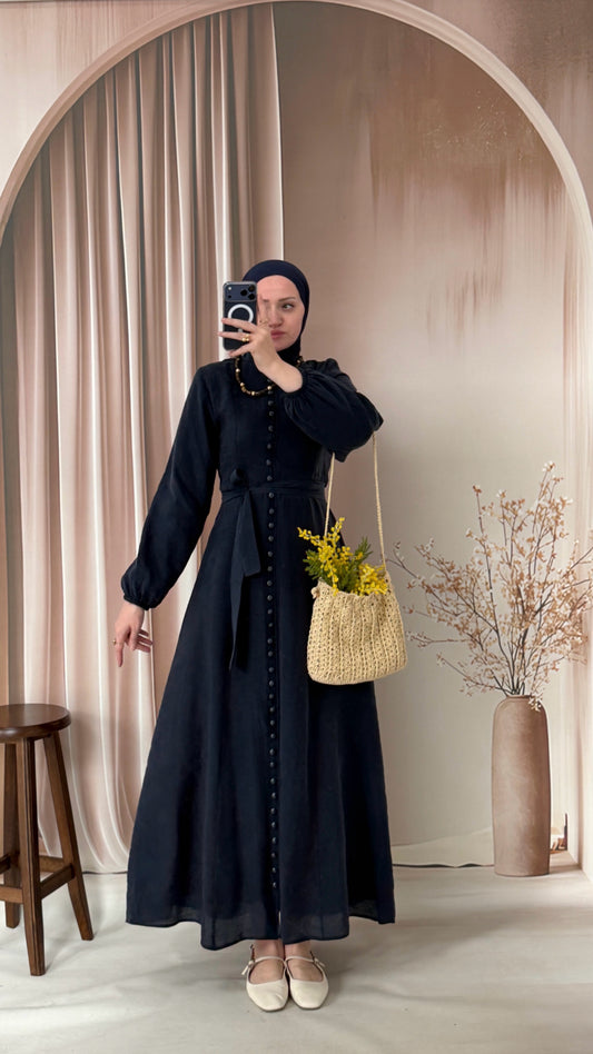 Britli Premium Vual Elbise Lacivert