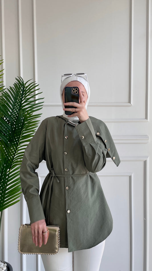 Şal Yaka Gömlek Yeşil