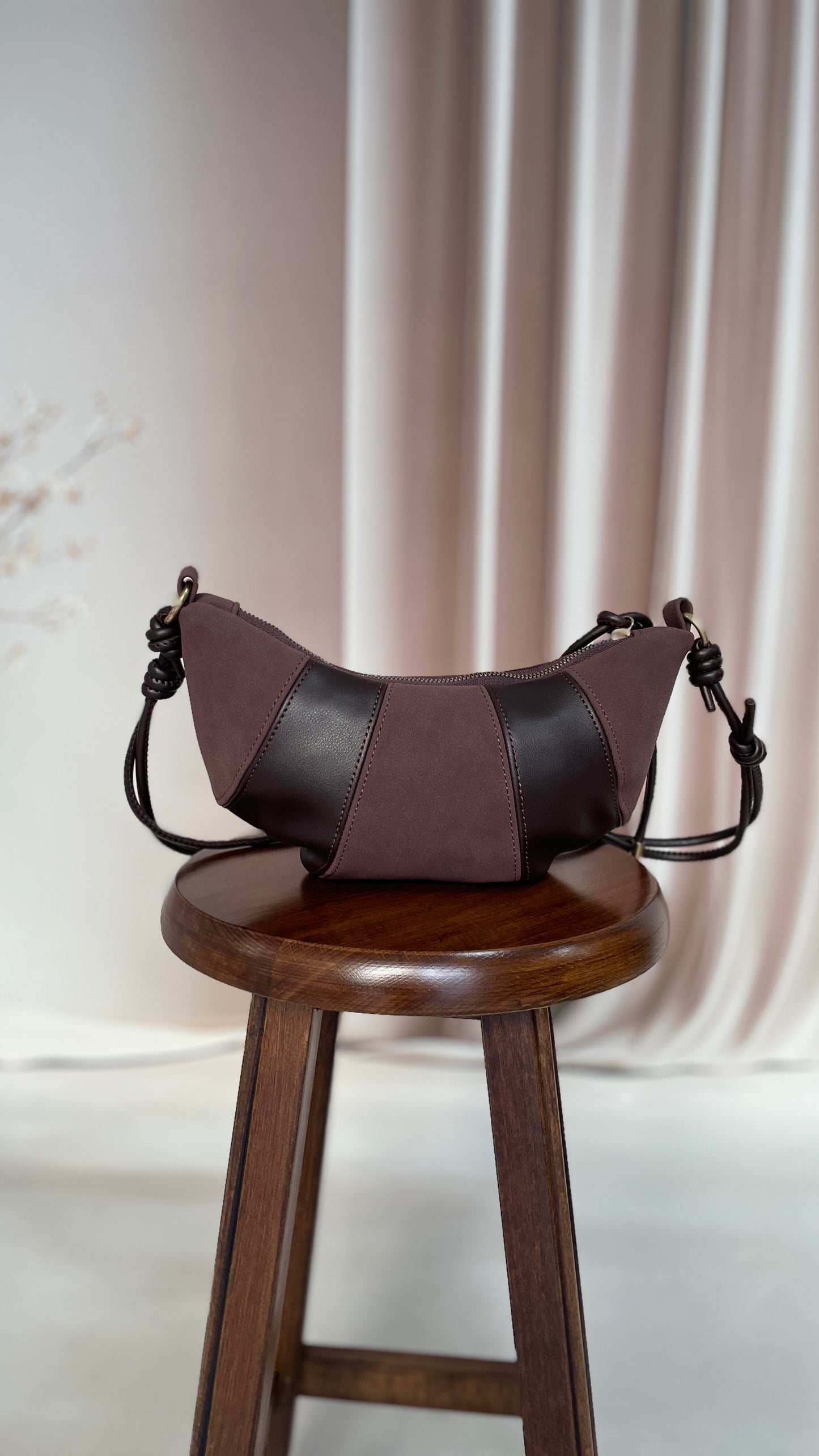 Kruvasan Yumuşak Derili Çanta Acı Kahve