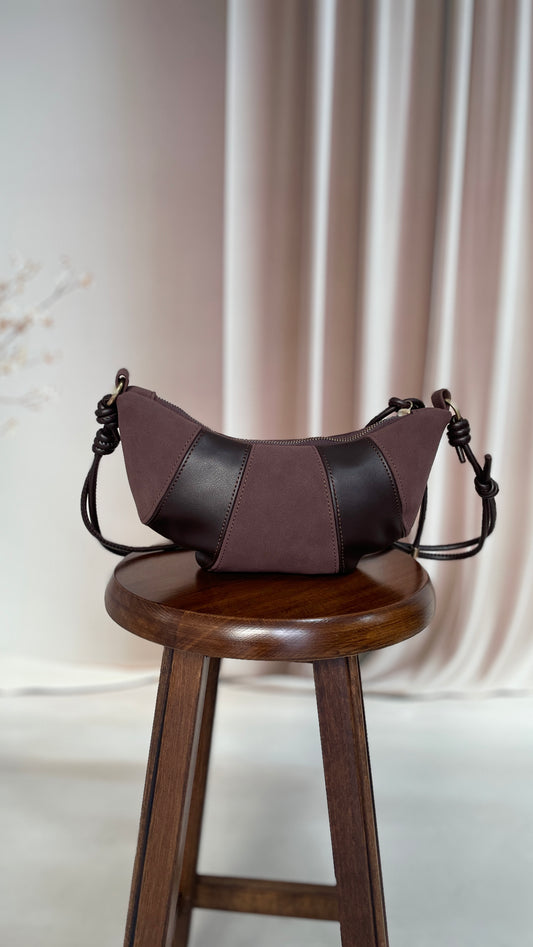 Kruvasan Yumuşak Derili Çanta Acı Kahve