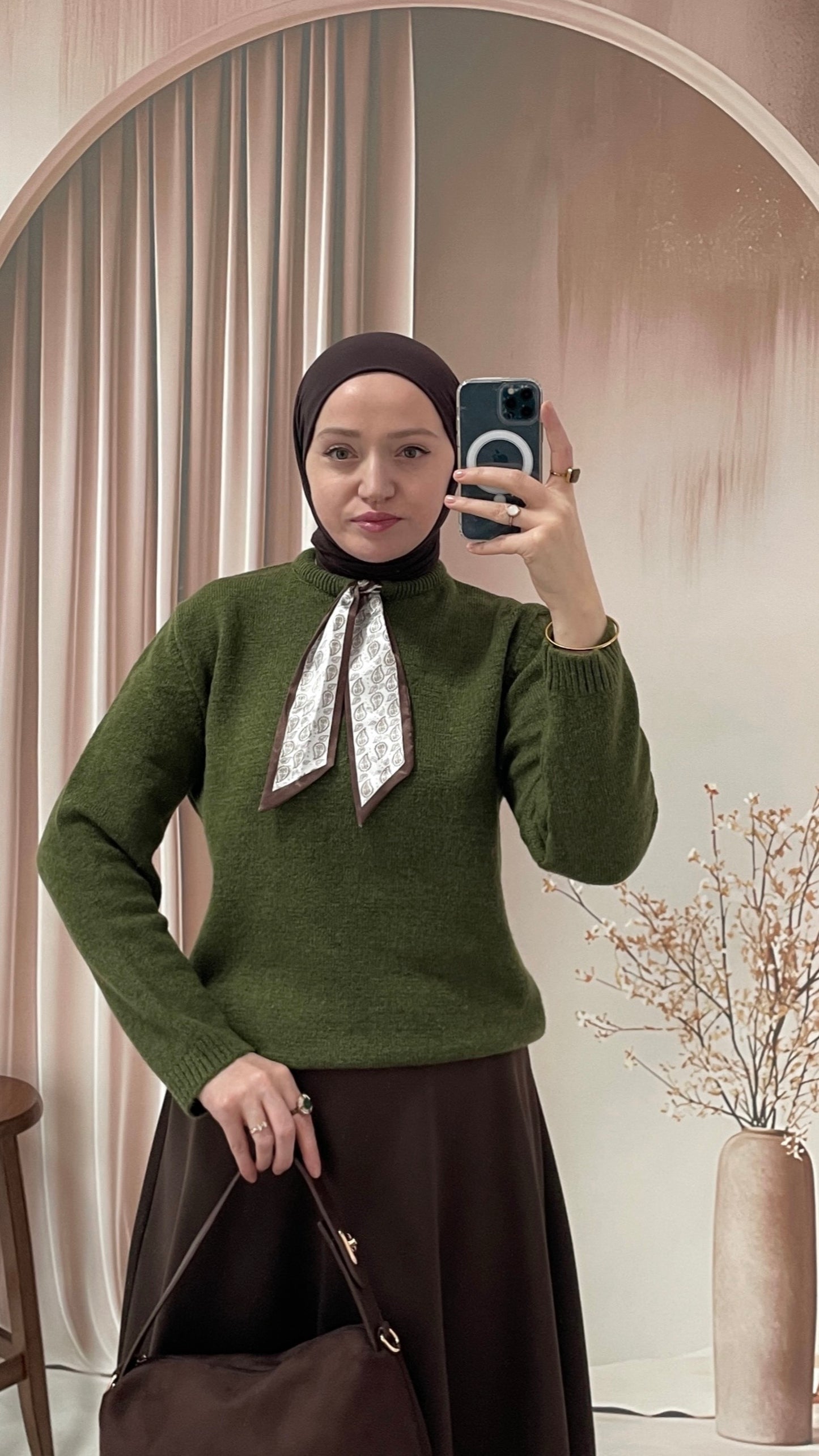 Flar Tasarım Peluş Kazak Yeşil