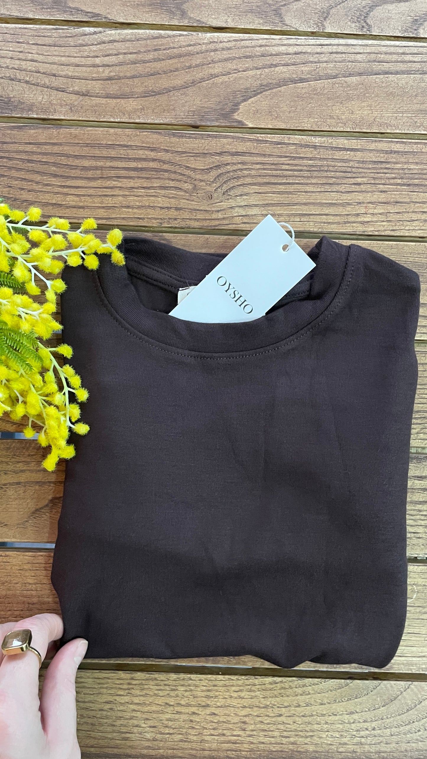 Oysho Parmak Geçirmeli Body Acı Kahve