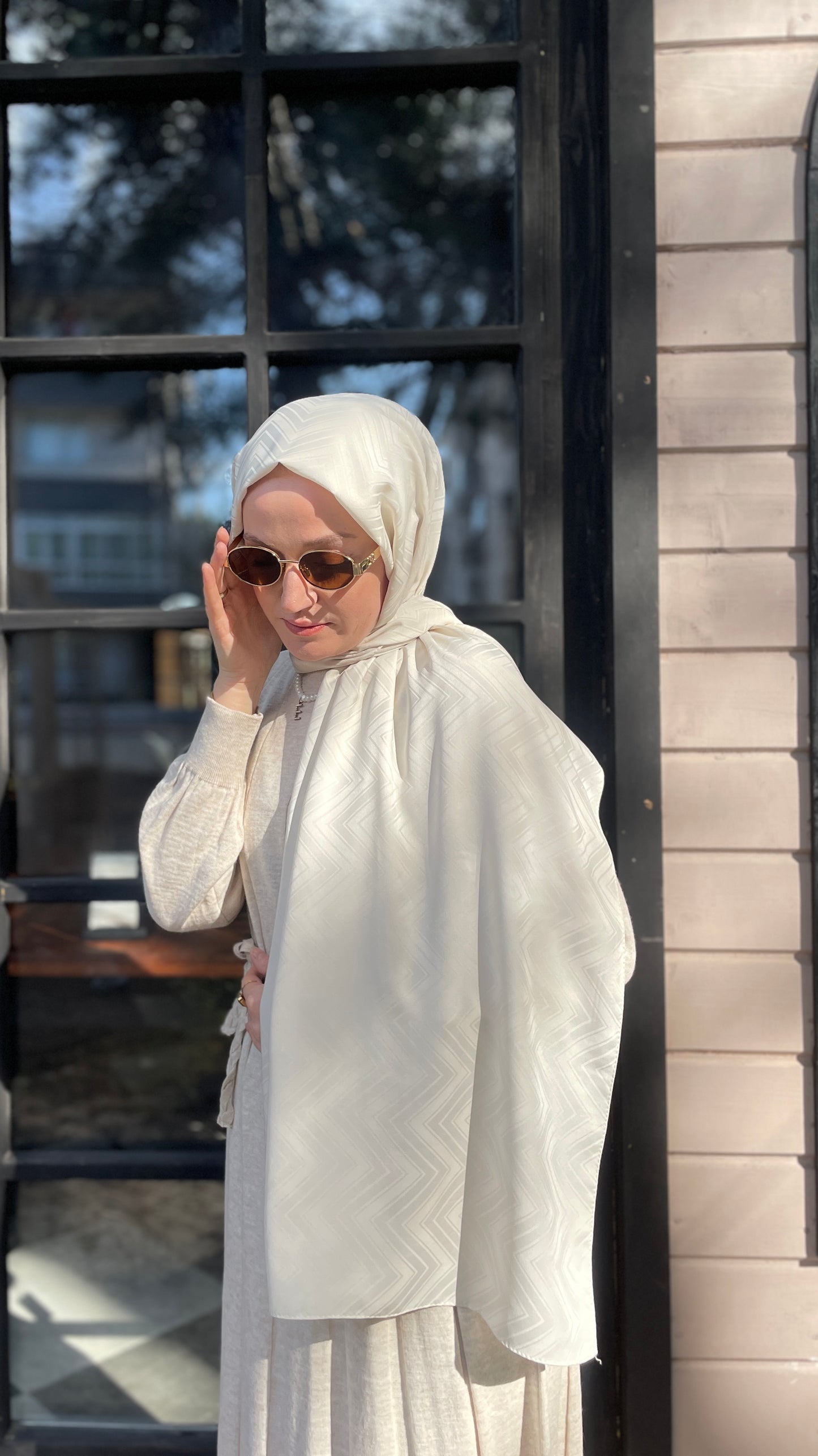 İpeksi Jakar Zikzak Desen Şal Taş