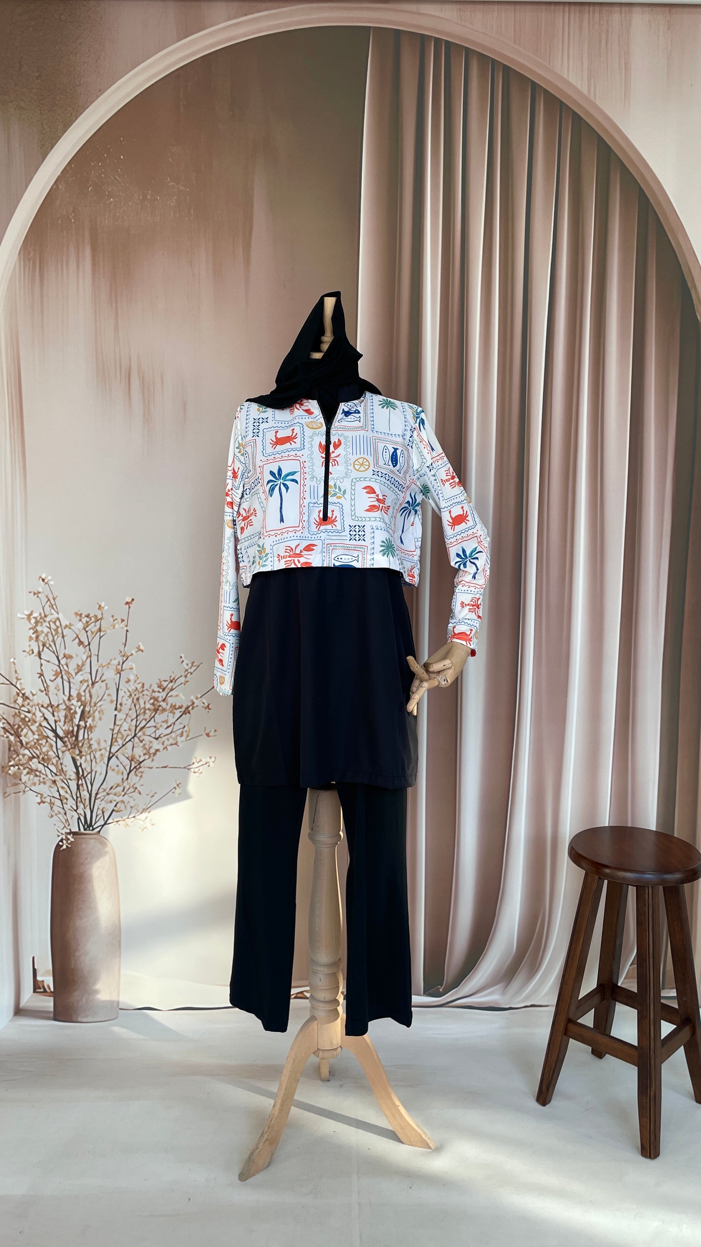 Premium Tesettür Mayo Yengeç desen