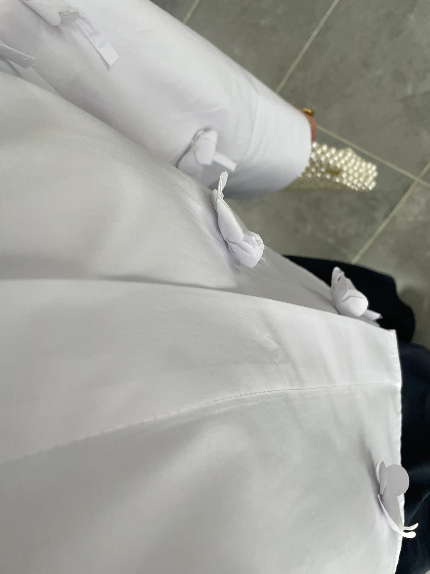 Papatyalı Poplin Gömlek beyaz