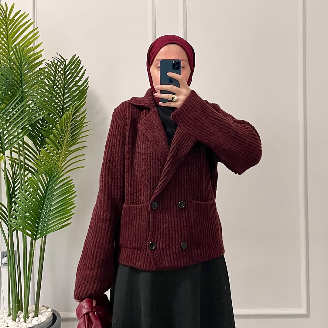 Ceket Tasarım Hırka Bordo