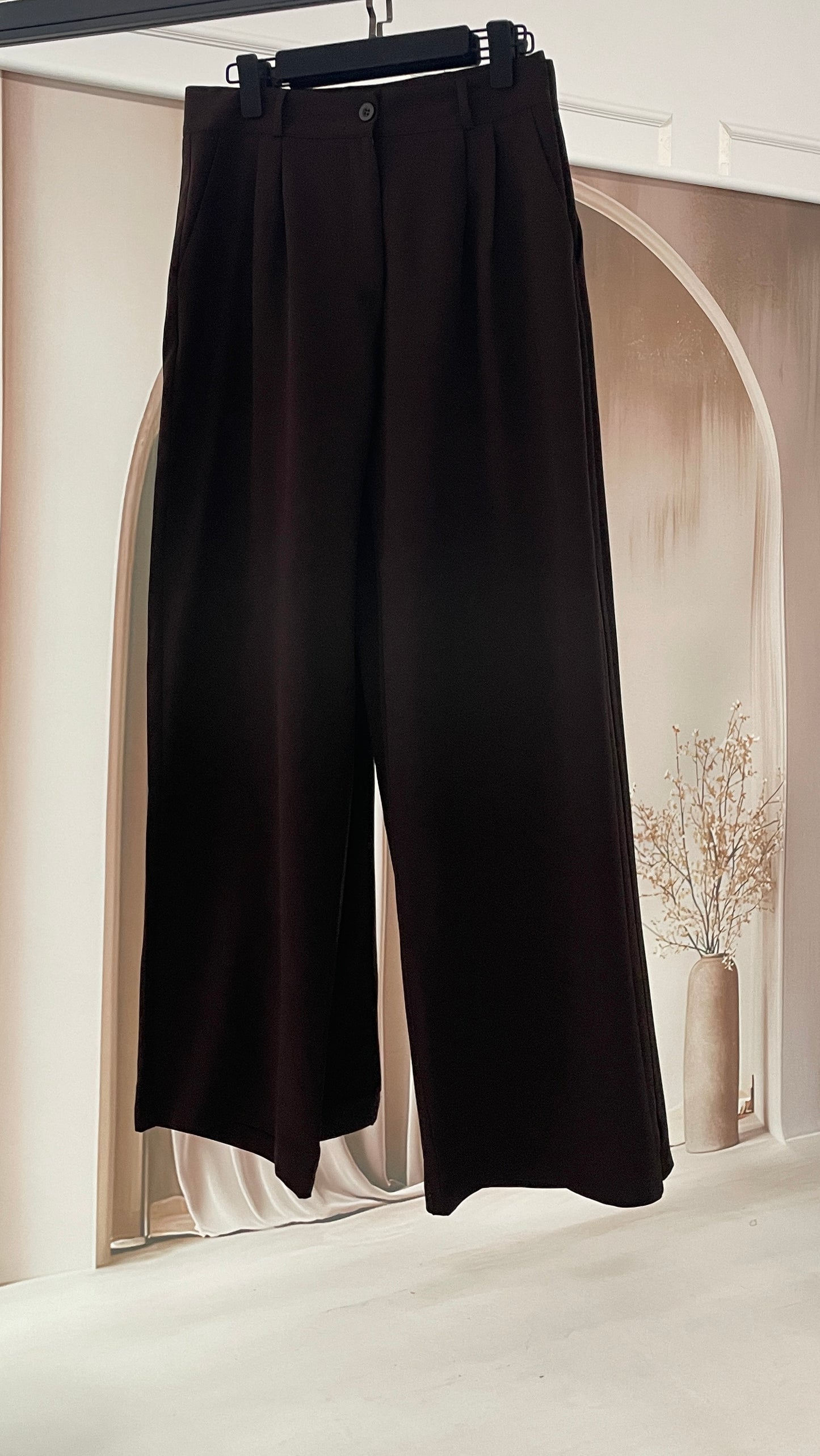 Dökümlü Krep Palazzo Beyaz