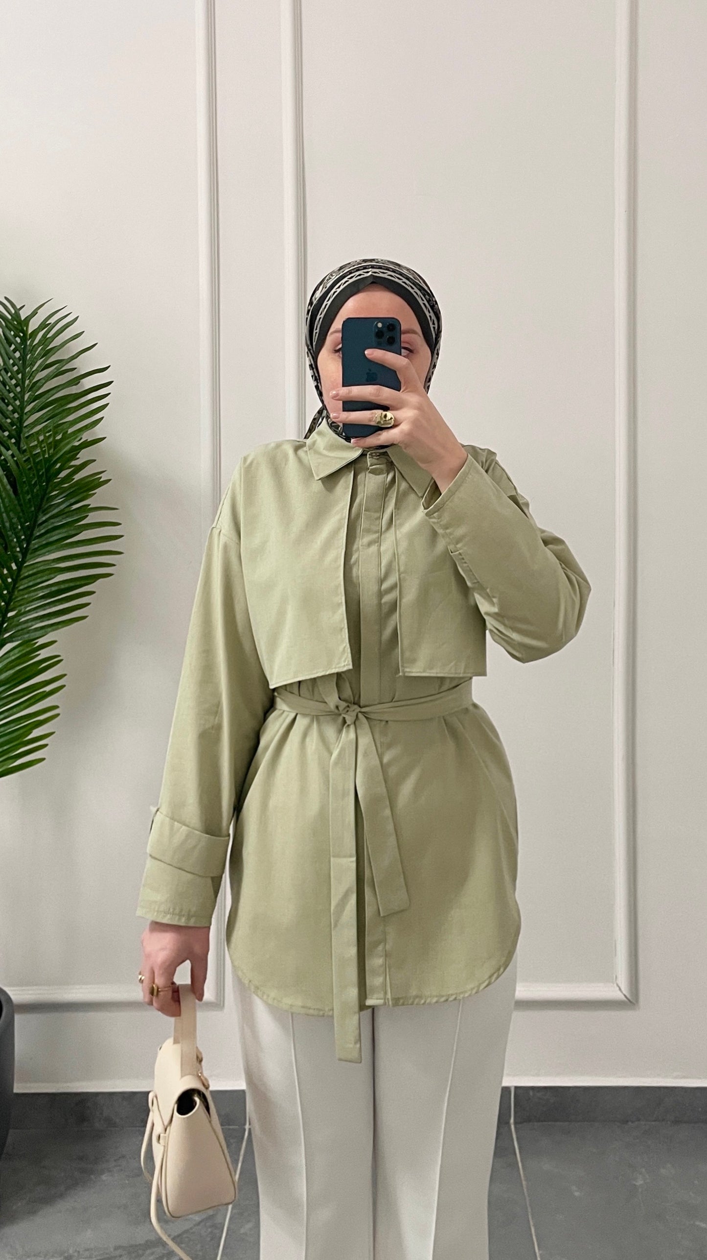 Ceket Tasarım Poplin Gömlek-Çağla