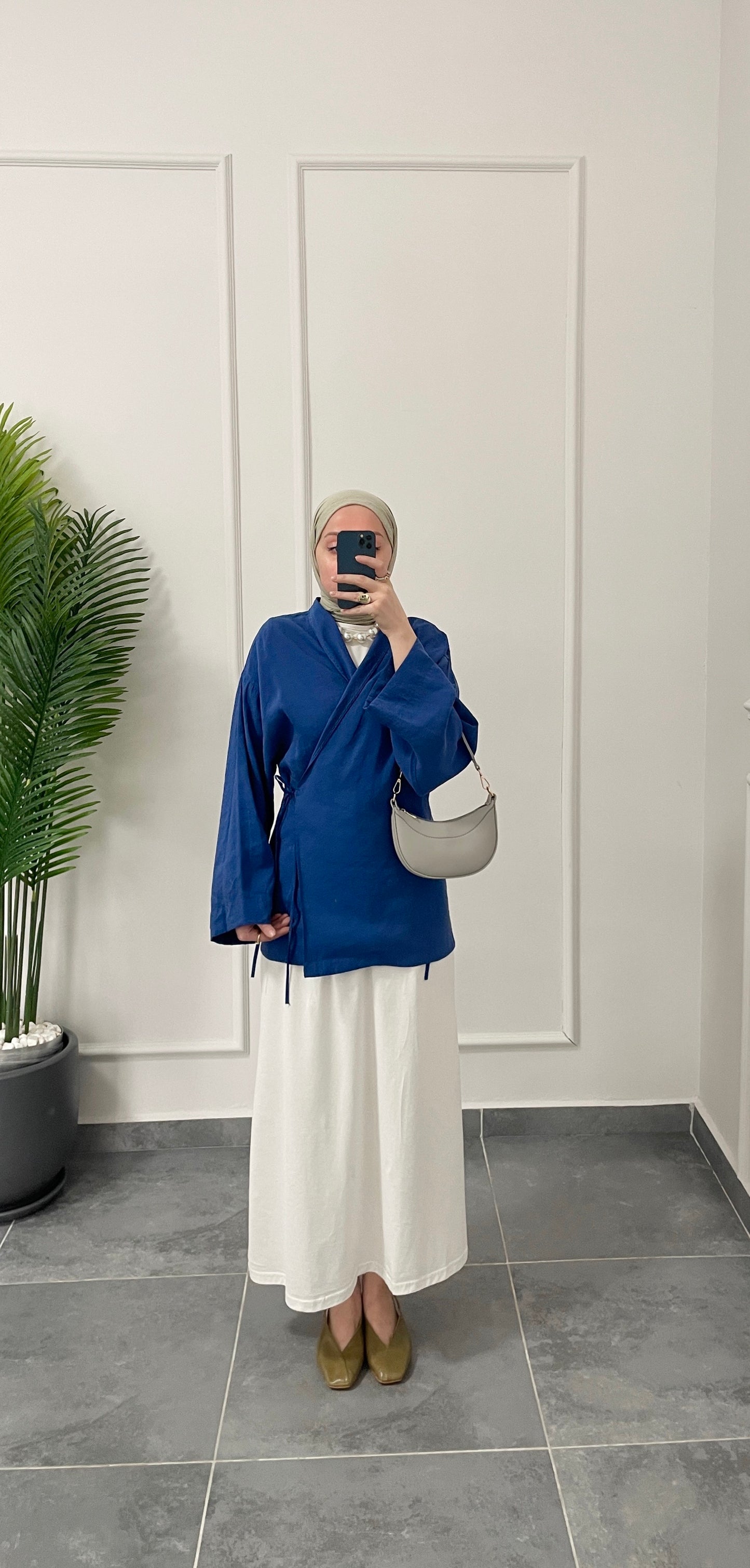 Modal Kimono Saks Mavi