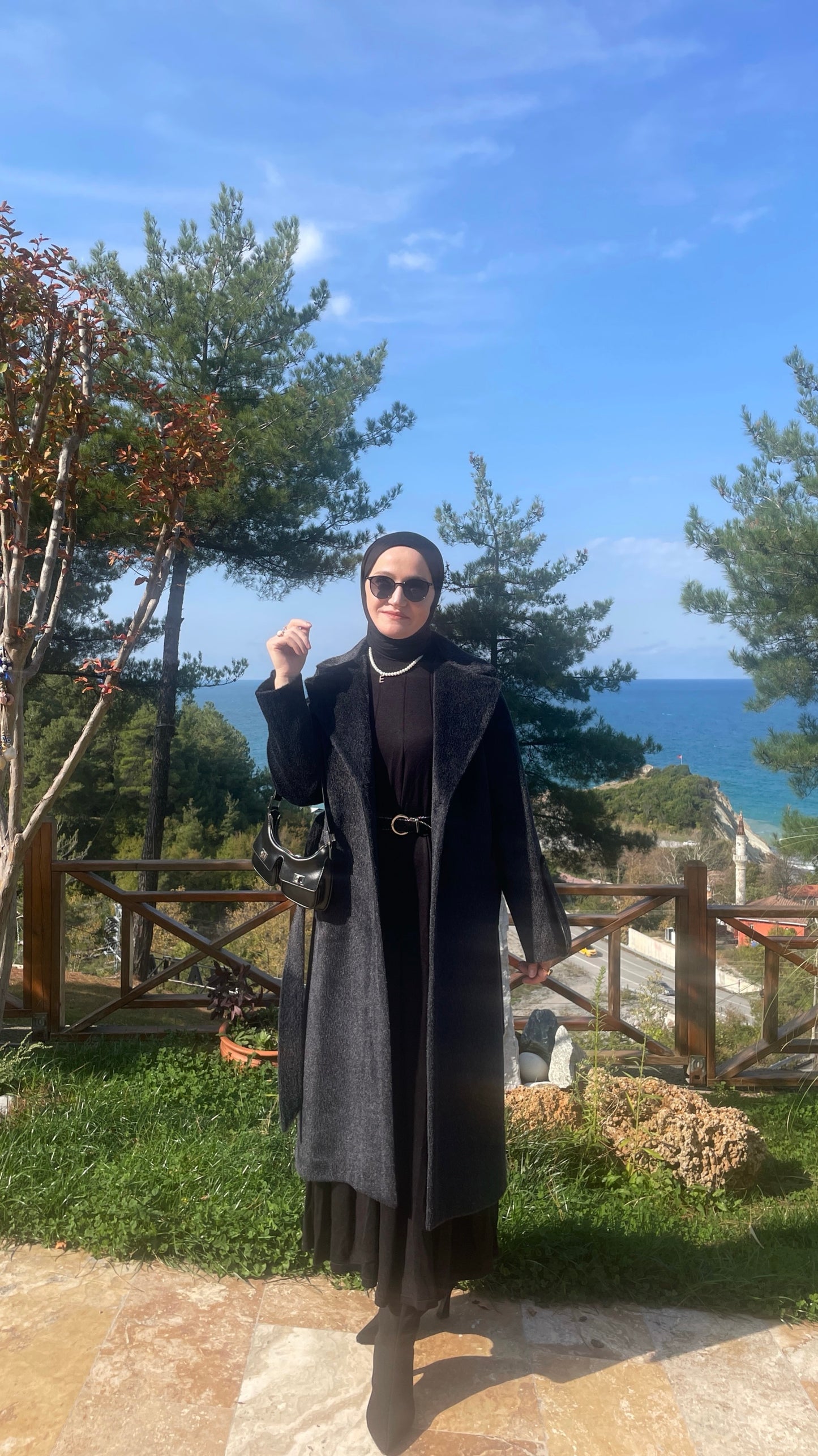 Nirvana Tay Tüyü Kaşe Kaban Siyah