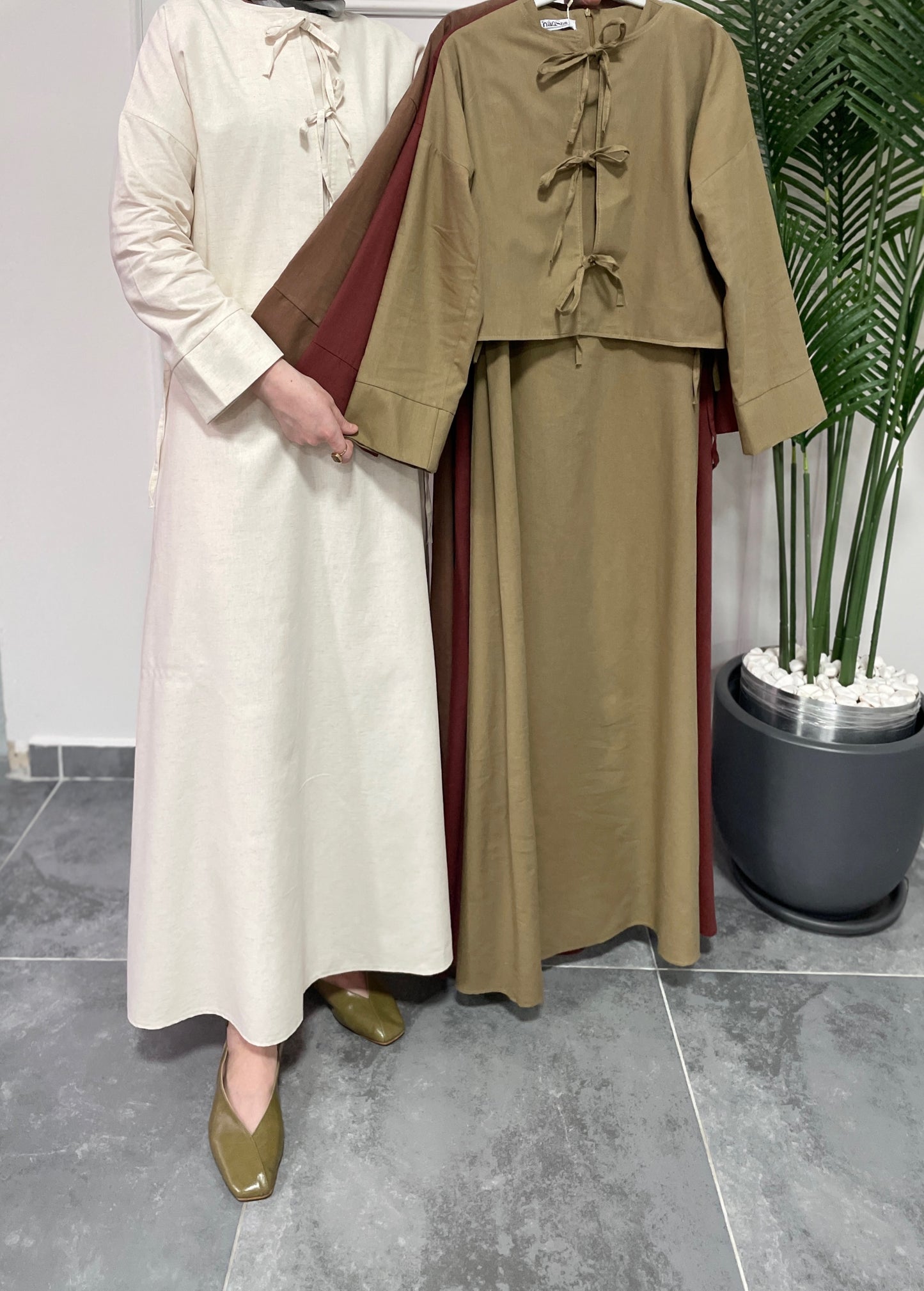 Ham Keten Jile&Kimono Takım-Yağ Yeşil