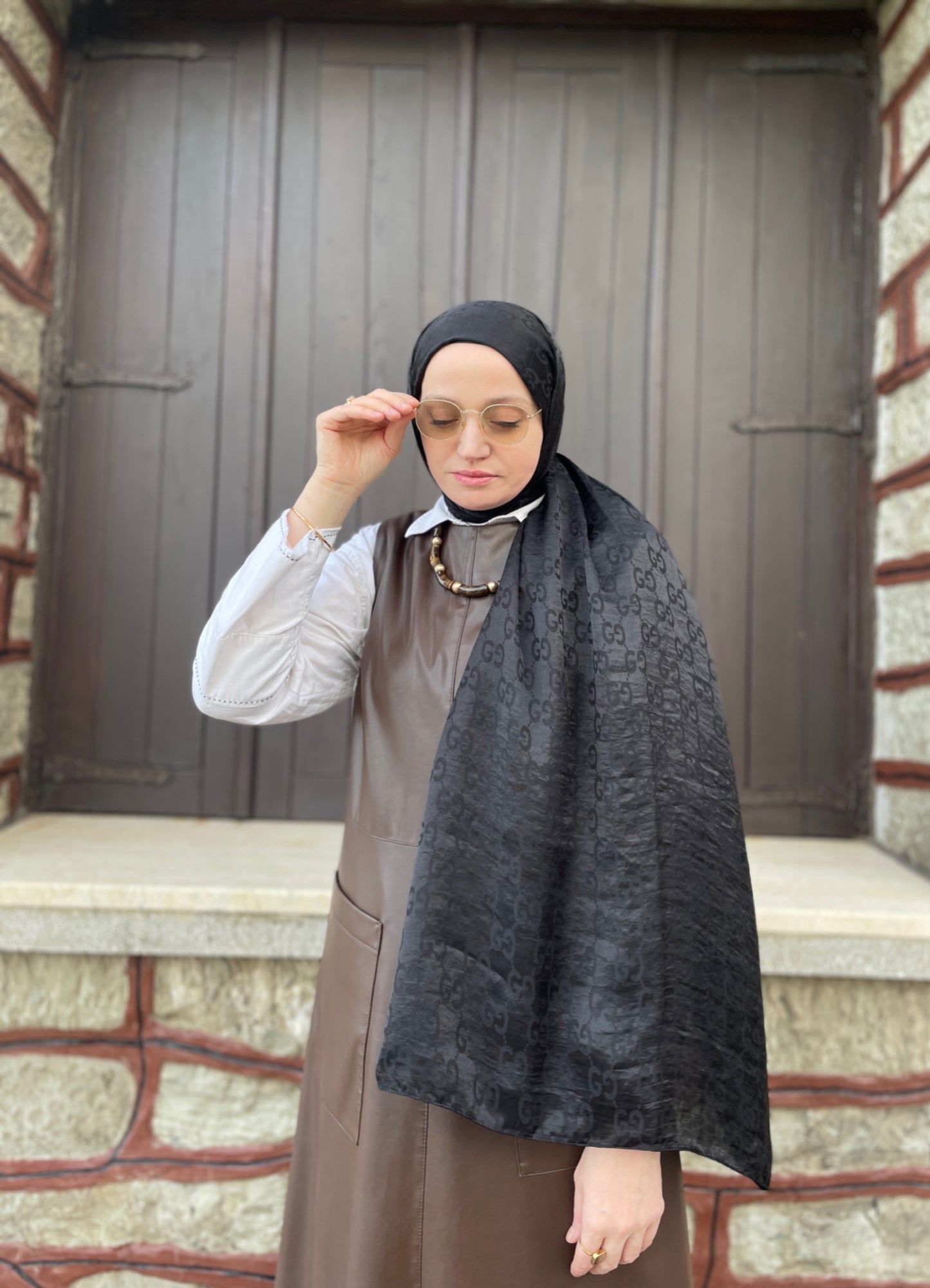 G desen AYROBİN JAKAR ŞAL SİYAH