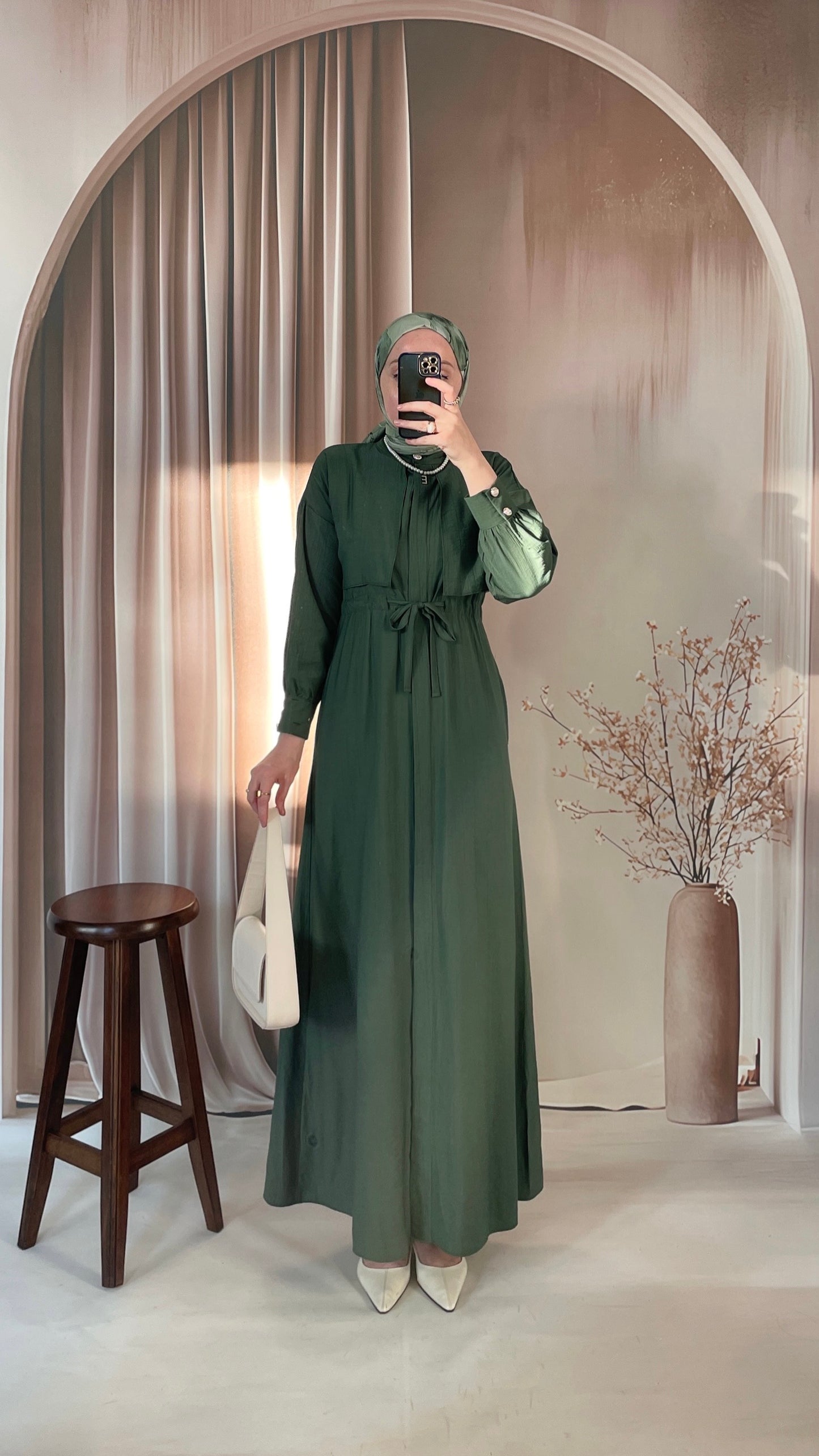 Çilek Kumaş Tunik Elbise Haki