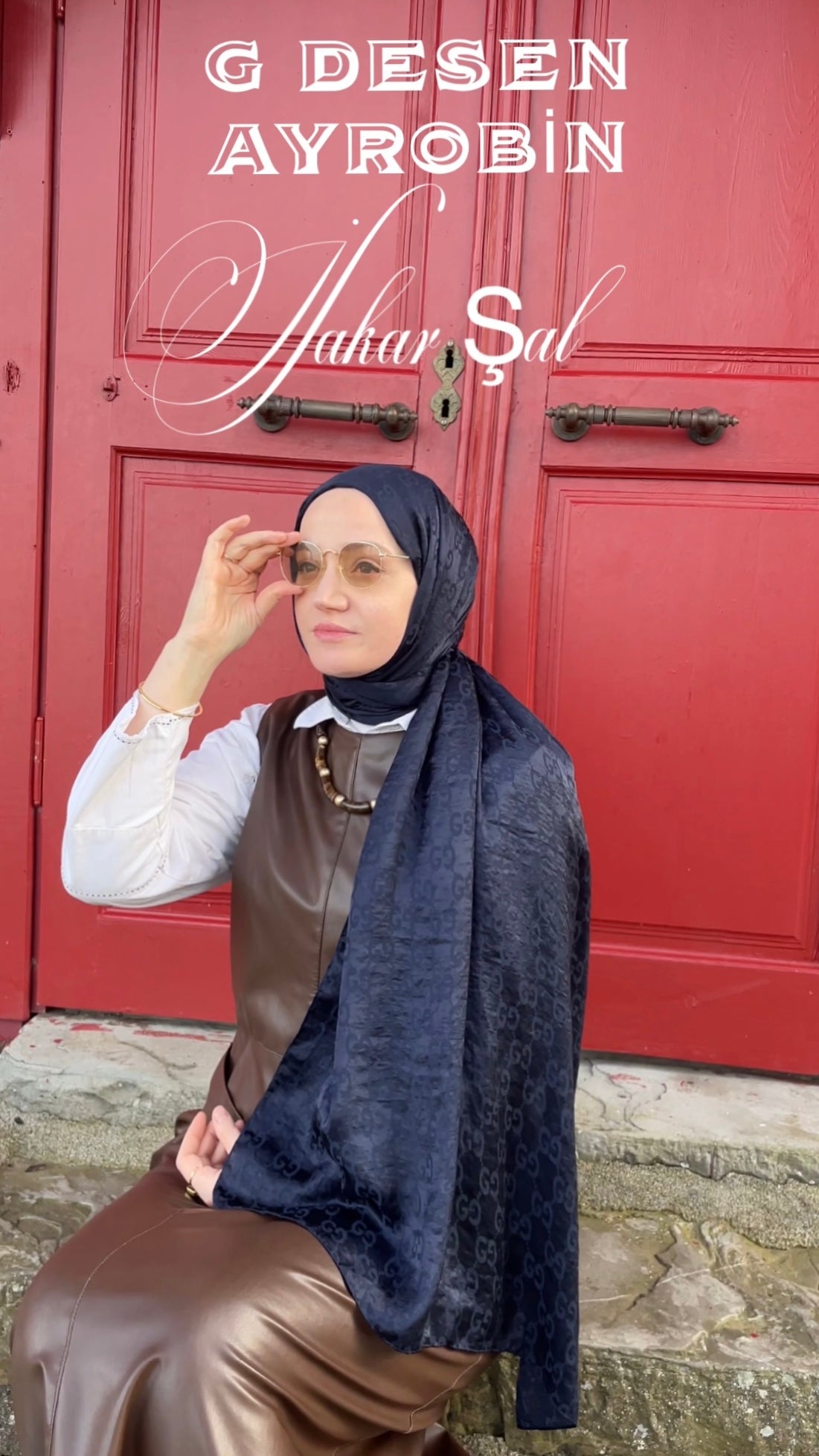 G desen AYROBİN JAKAR ŞAL LACİVERT