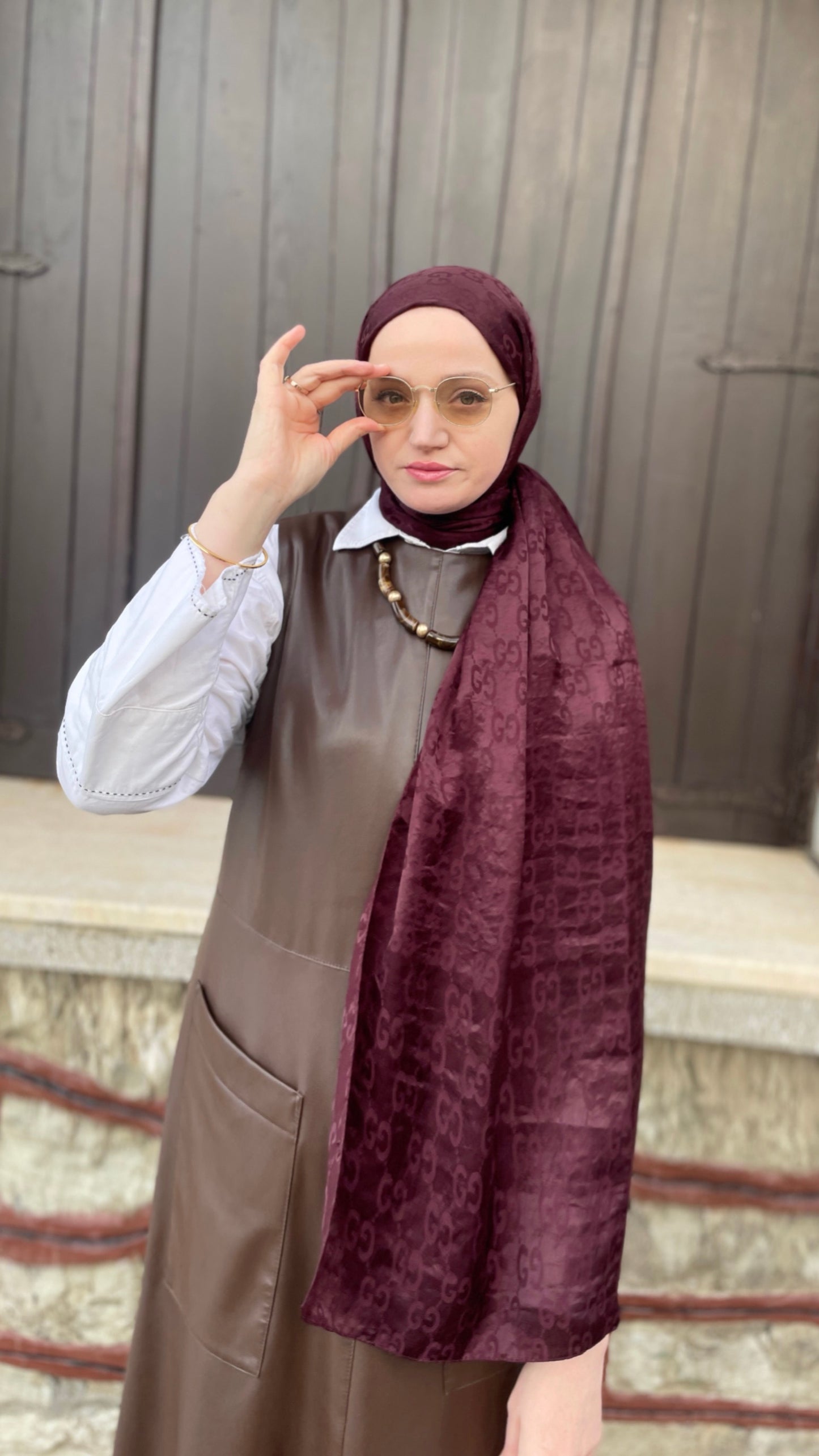 G desen AYROBİN JAKAR ŞAL BORDO