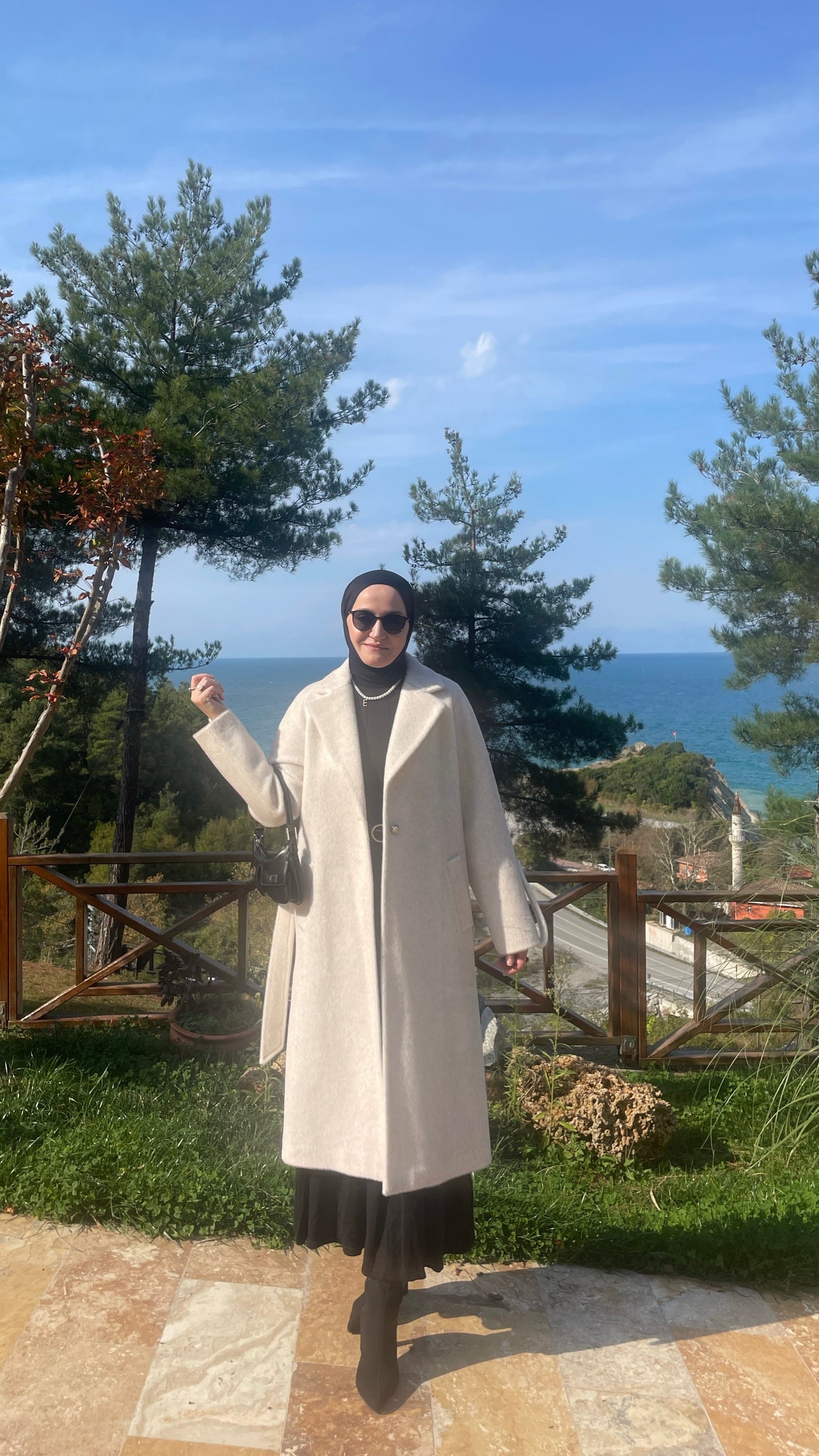 Nirvana Tay Tüyü Kaşe Kaban Ekru