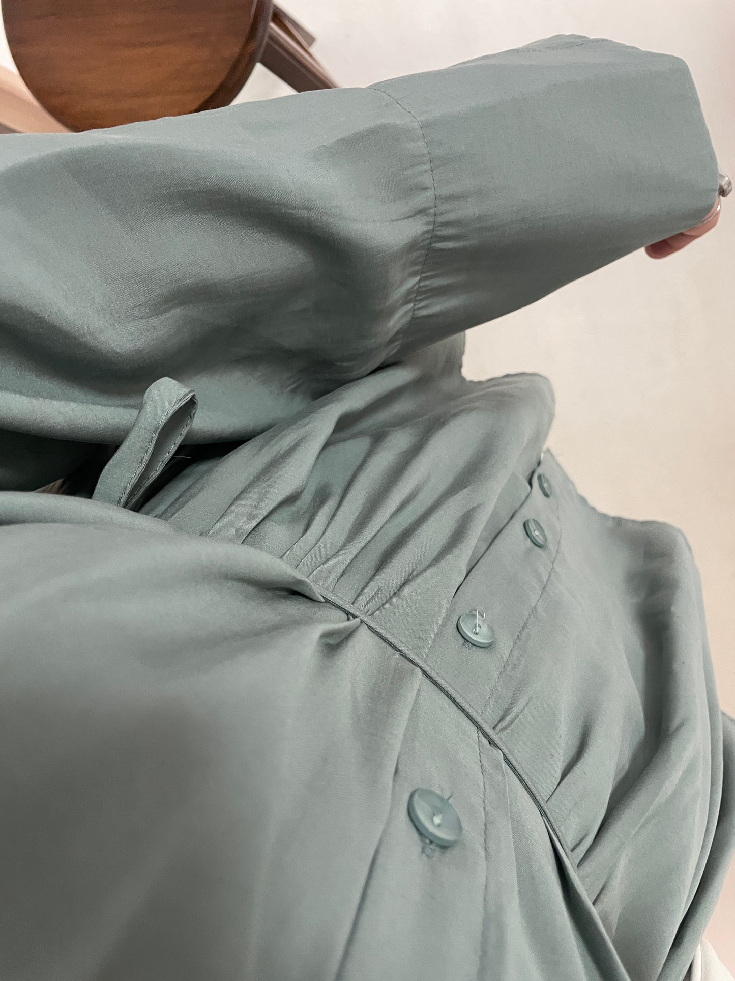 Manşet kol tencel gömlek Petrol Yeşili