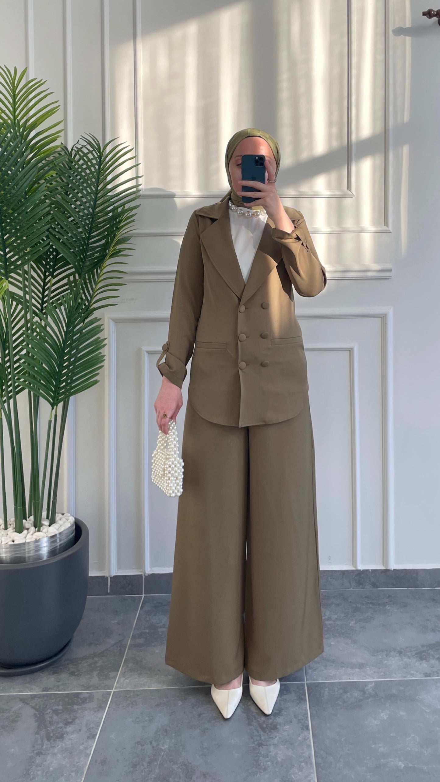 Ceket Etek Pantolon&İçlik 3’lü Takım Yeşil