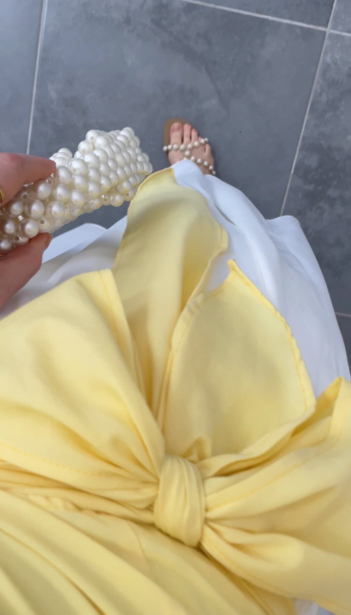 İspanyol Kol Bel Bağlamalı Gömlek-Sarı