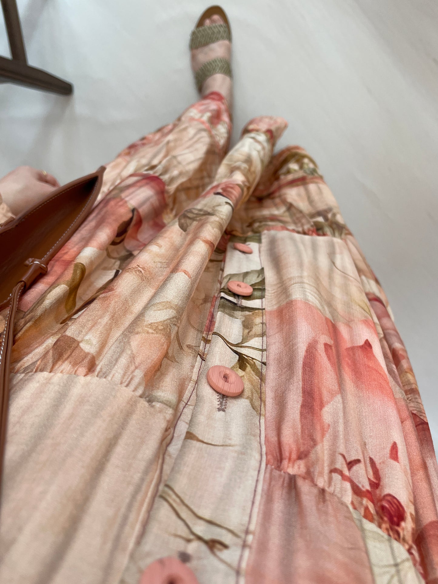 Mango Çiçek Desen Elbise Somon