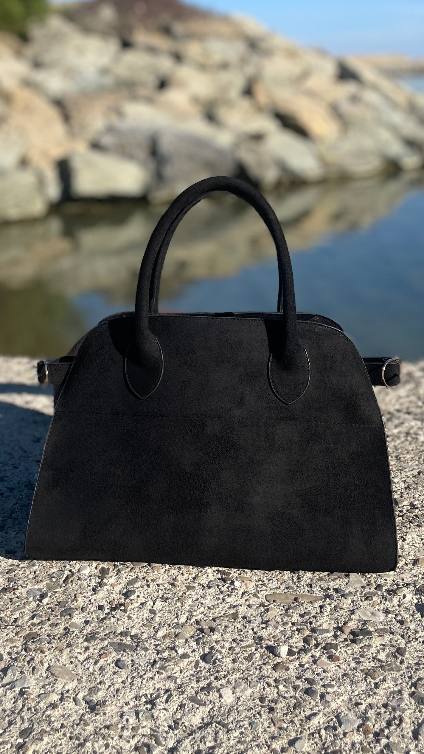 Büyük Boy Viral Süet Çanta Siyah