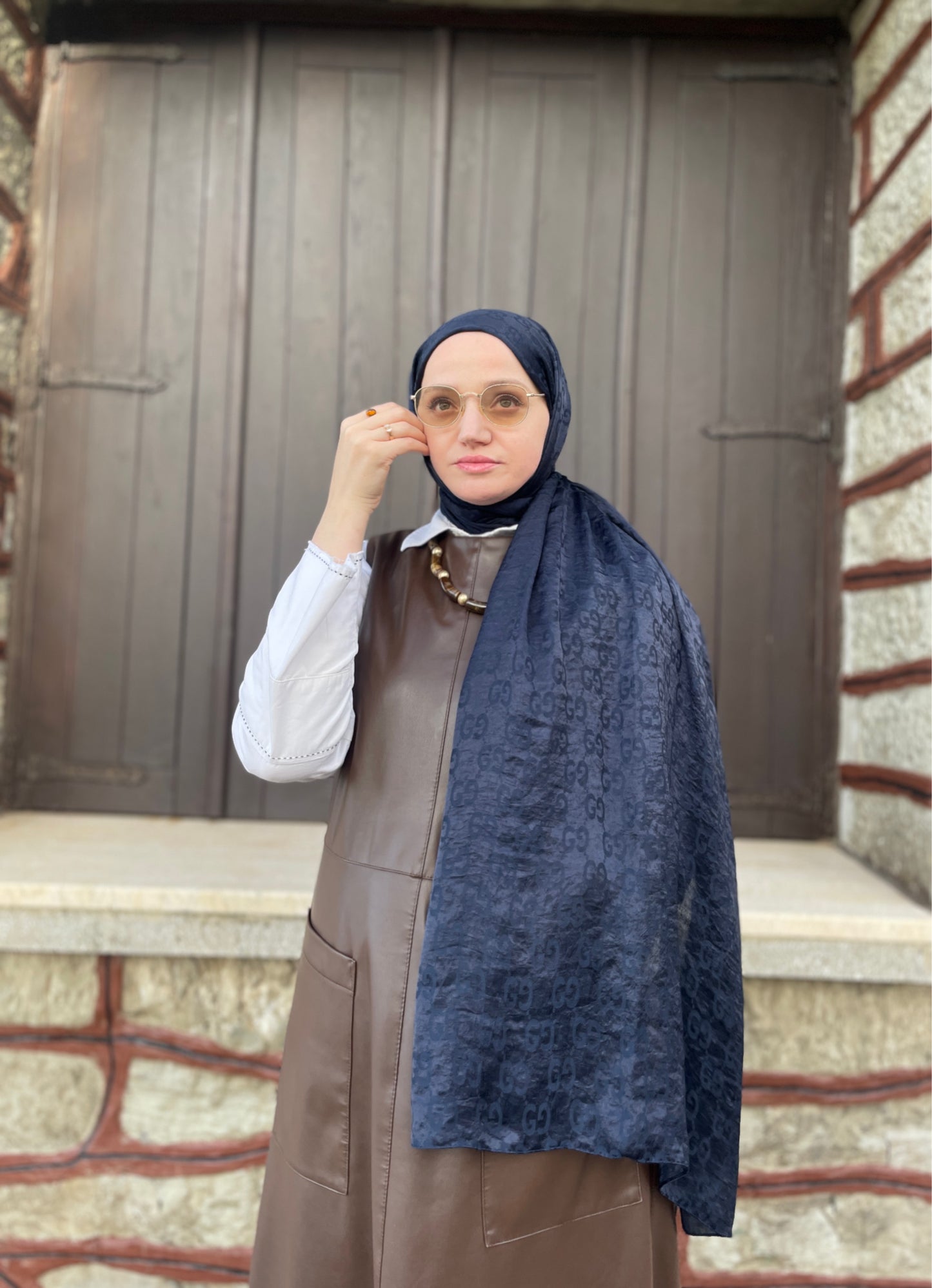 G desen AYROBİN JAKAR ŞAL LACİVERT