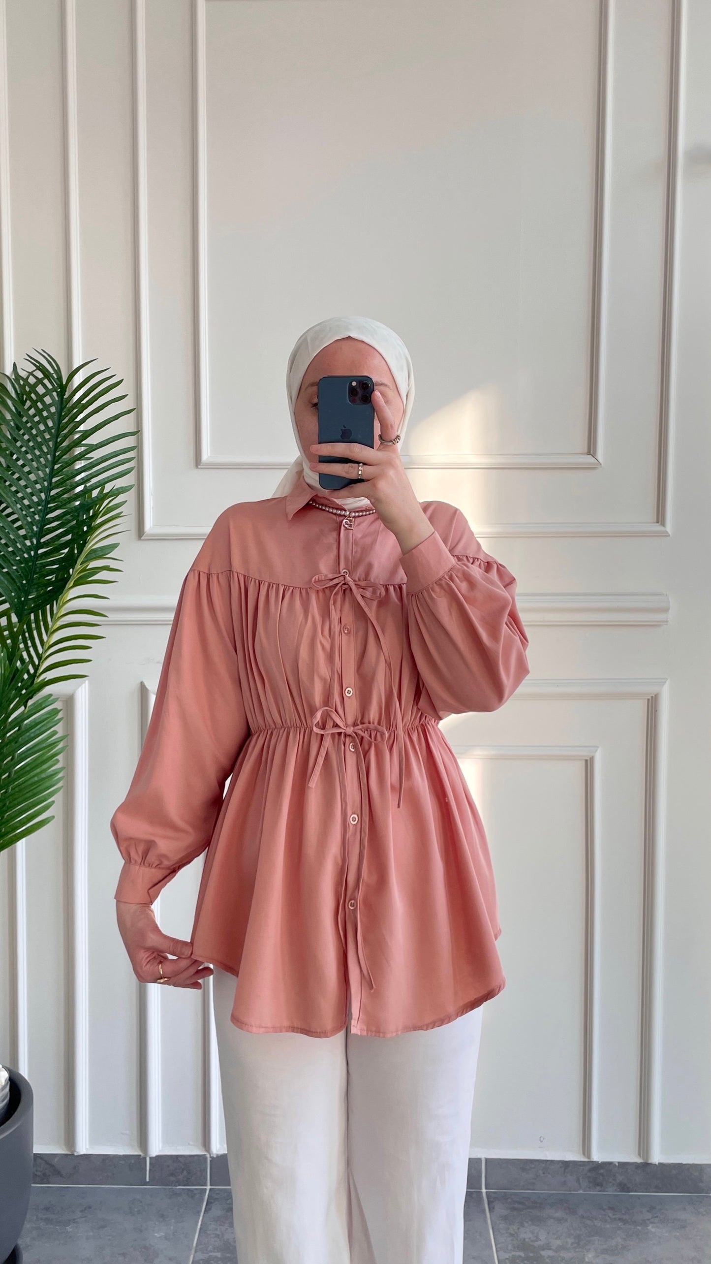 Fiyonklu Pinterest Gömlek-Somon