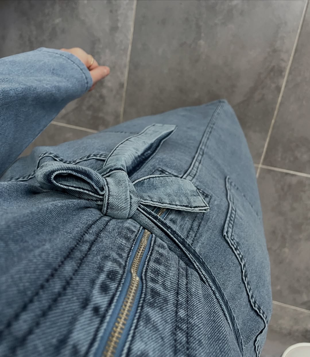 Premium Denim Elbise Mavi